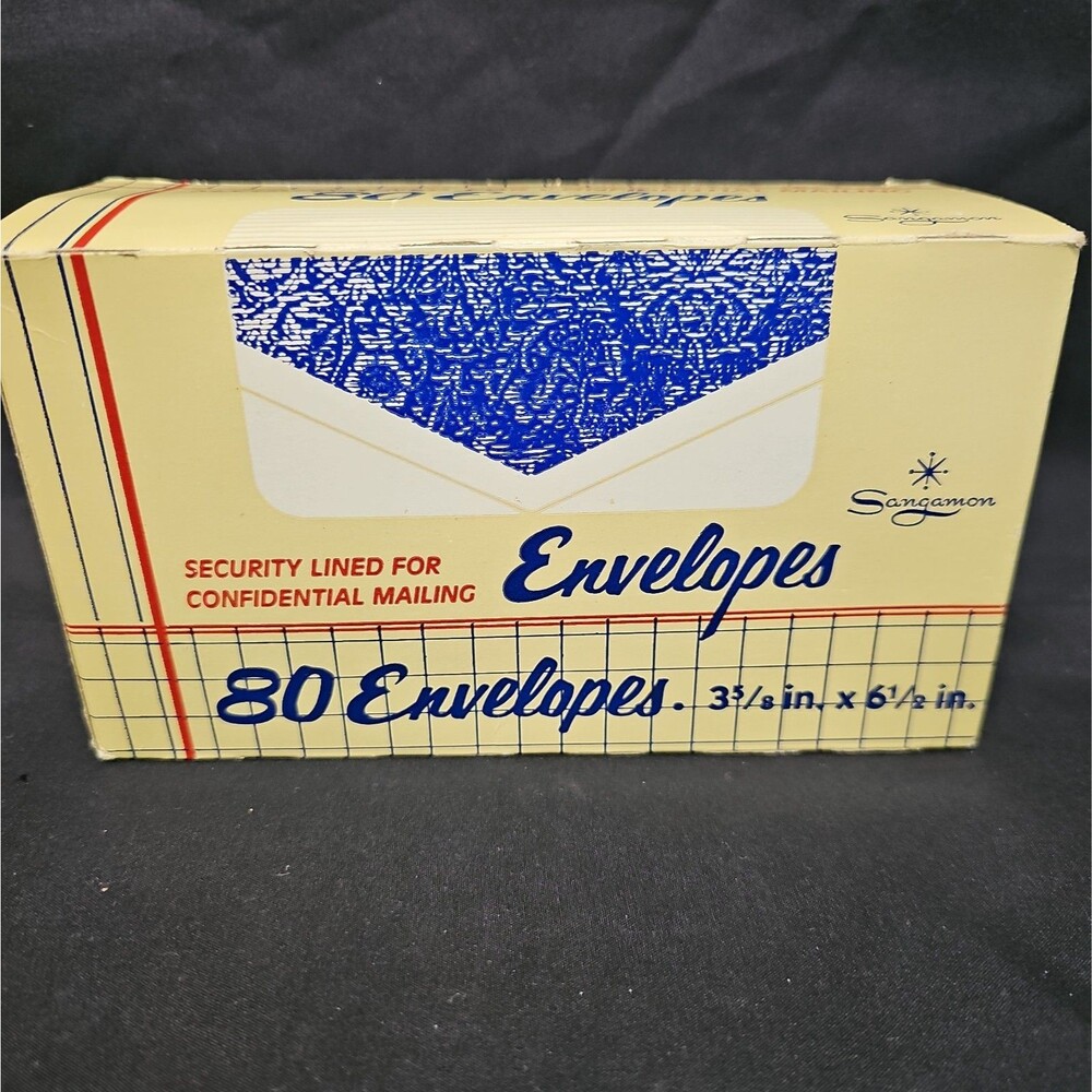 Vinatge Sangamon Securty Lined Envelopes (Missing 4) 76 Envelopes